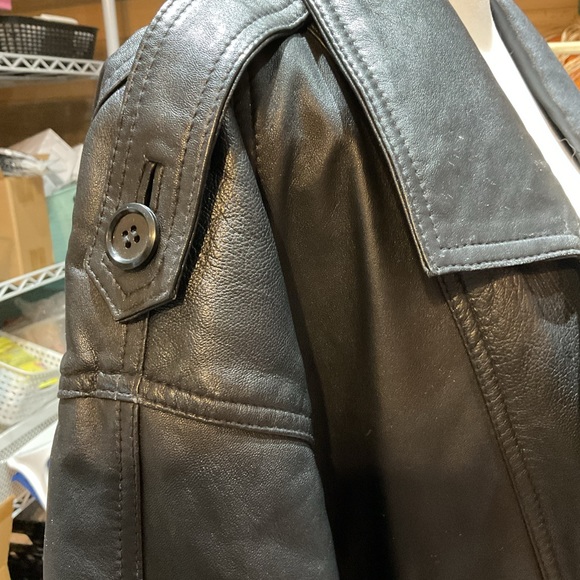 Haggar 100% genuine leather trench coat - Picture 10 of 11